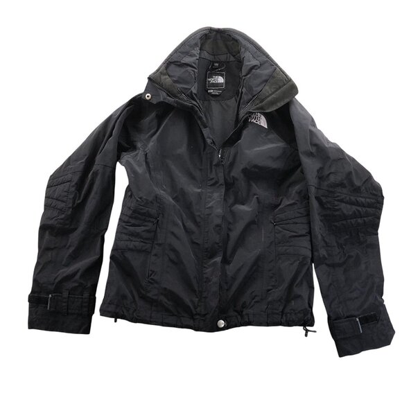 The North Face Womens Windbreaker Jacket Small Black Hooded Outdoors Utility - Picture 1 of 16